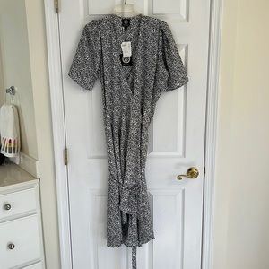 Animal print wrap dress